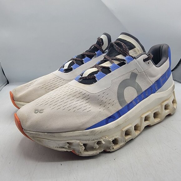 On Running Cloudmonster Mens 12 Frost Cobalt Athletic Shoes Running Walking - Picture 3 of 14